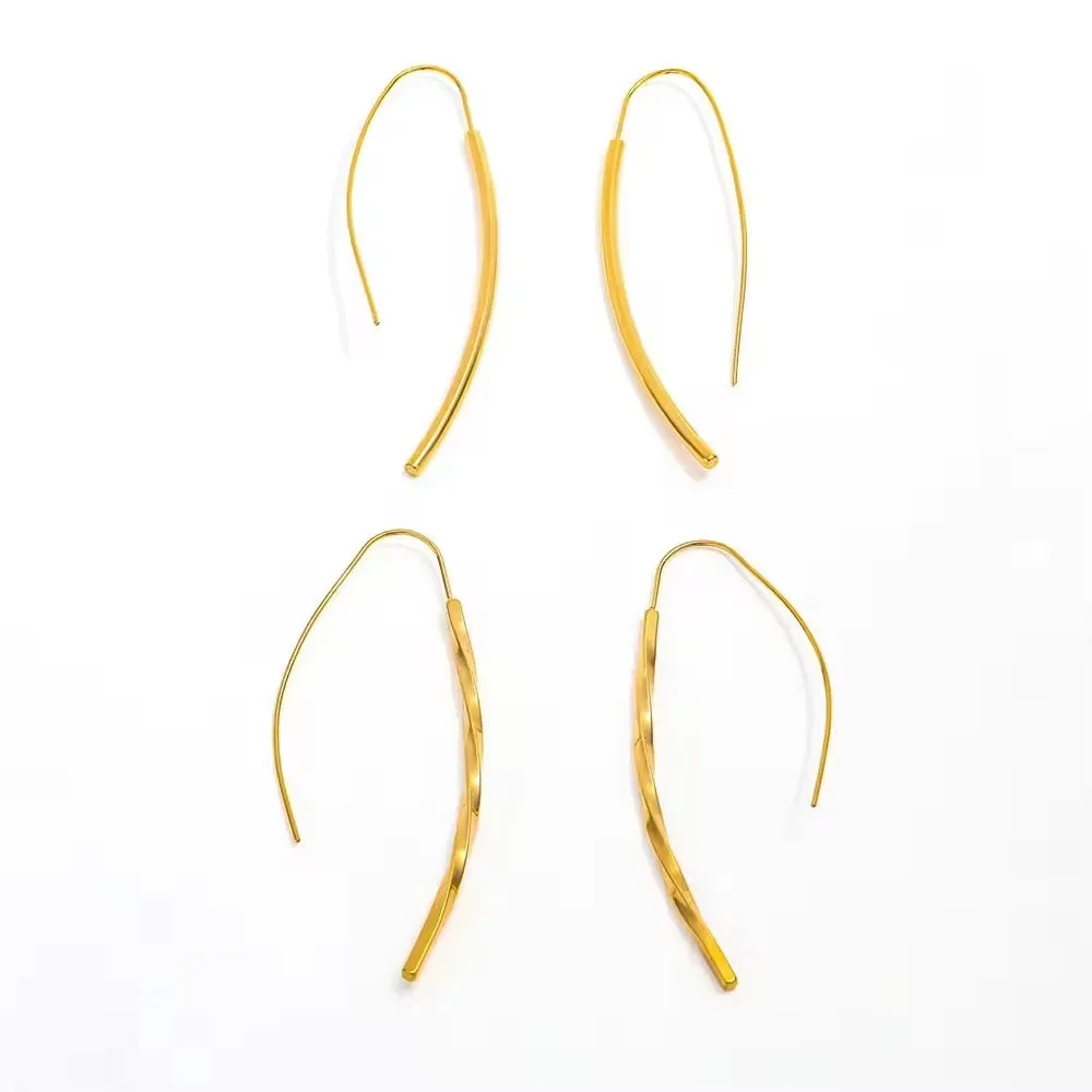 18K Gold-Filled Arc Threader Hoop Earrings