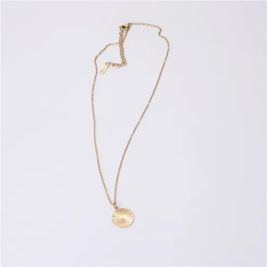 18K Gold-Filled Circle Sunburst Necklace