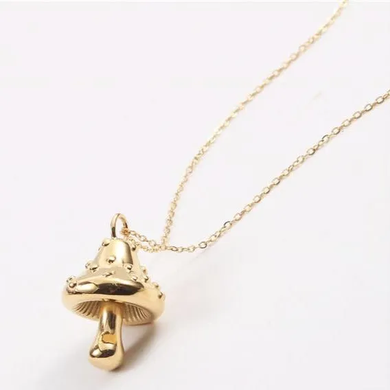 18K Gold-Filled Mushroom Pendant Necklace