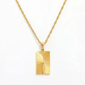 18K Gold-Filled Rectangle Sunburst Necklace