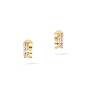 18K Gold Move Romane Mini Hoop Diamond Earrings