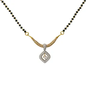 18K Multi-Tone Gold & Diamond Pendant Mangalsutra Necklace