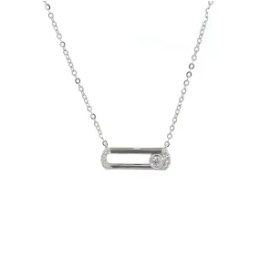 18K White Gold Infinity .0112 CTW Diamond Pendant Necklace