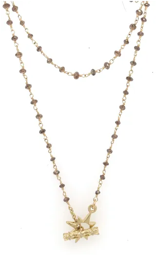 18kt Gold Wrap Necklace with Brown Diamond