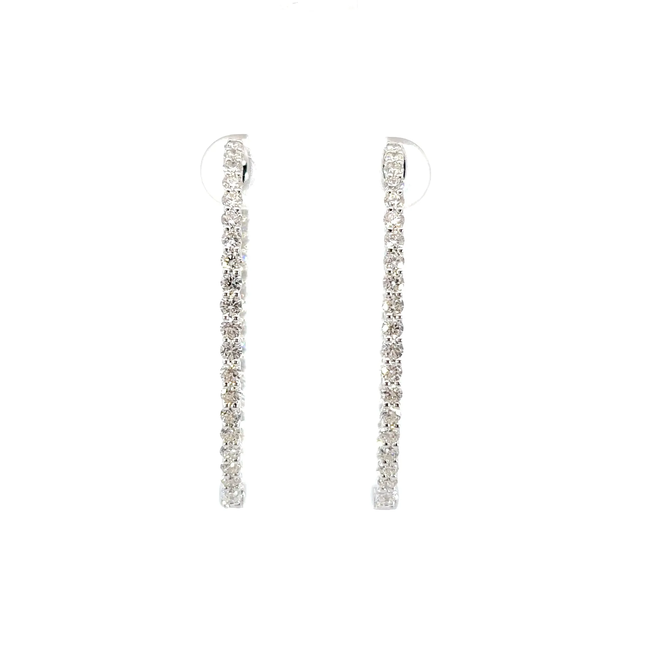 18KW Diamond Hoop Earrings