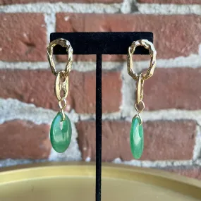 1990s Gold and Jadeite Earrings