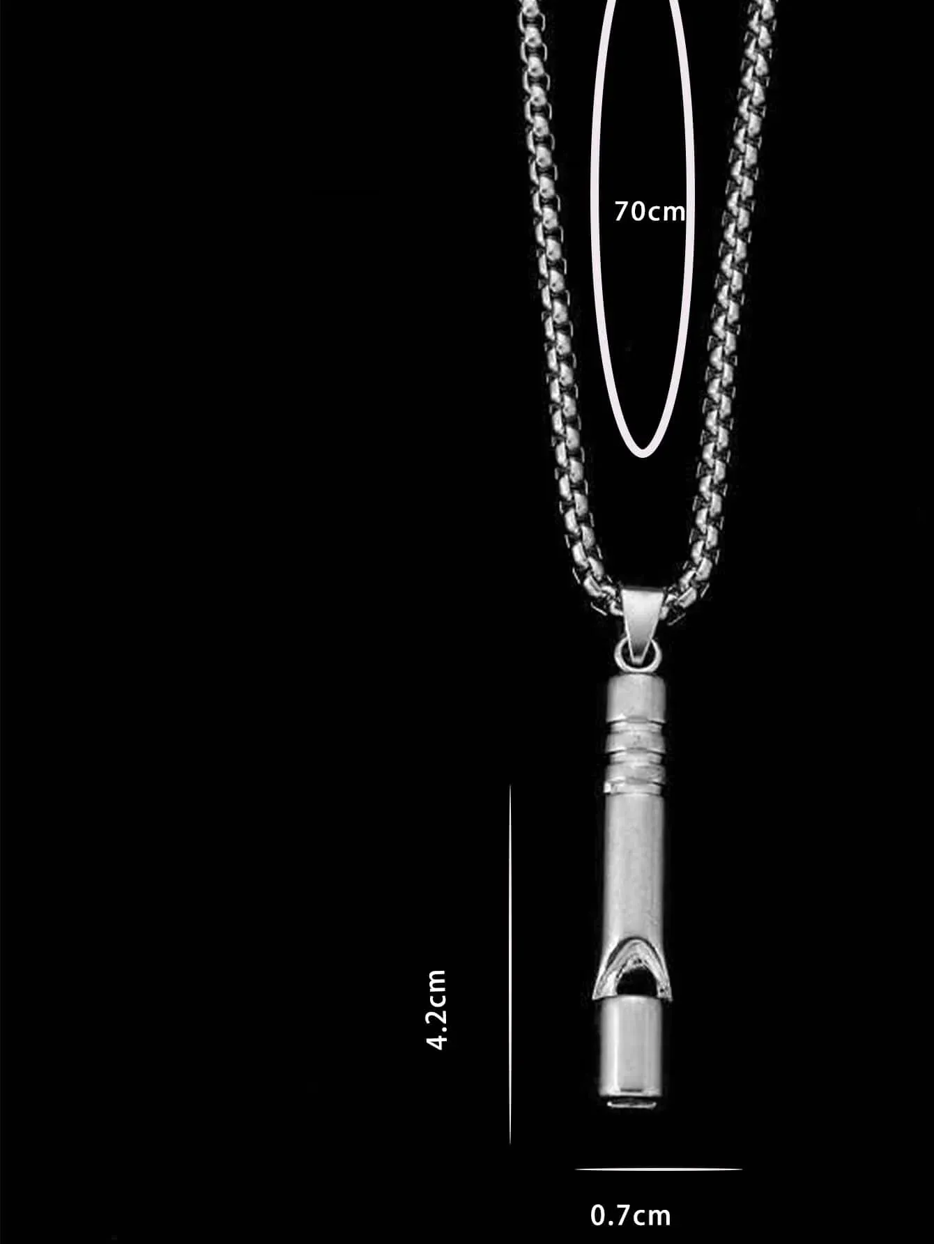 1pcs Breathing Necklace Stainless Steel Anapana Breathing Necklace Increase Attention Whistle Necklace Anxiety Relief for Kids A