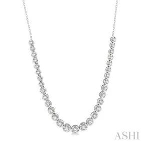 2 ctw Round Cut Diamond Illusion Necklace in 10K White Gold