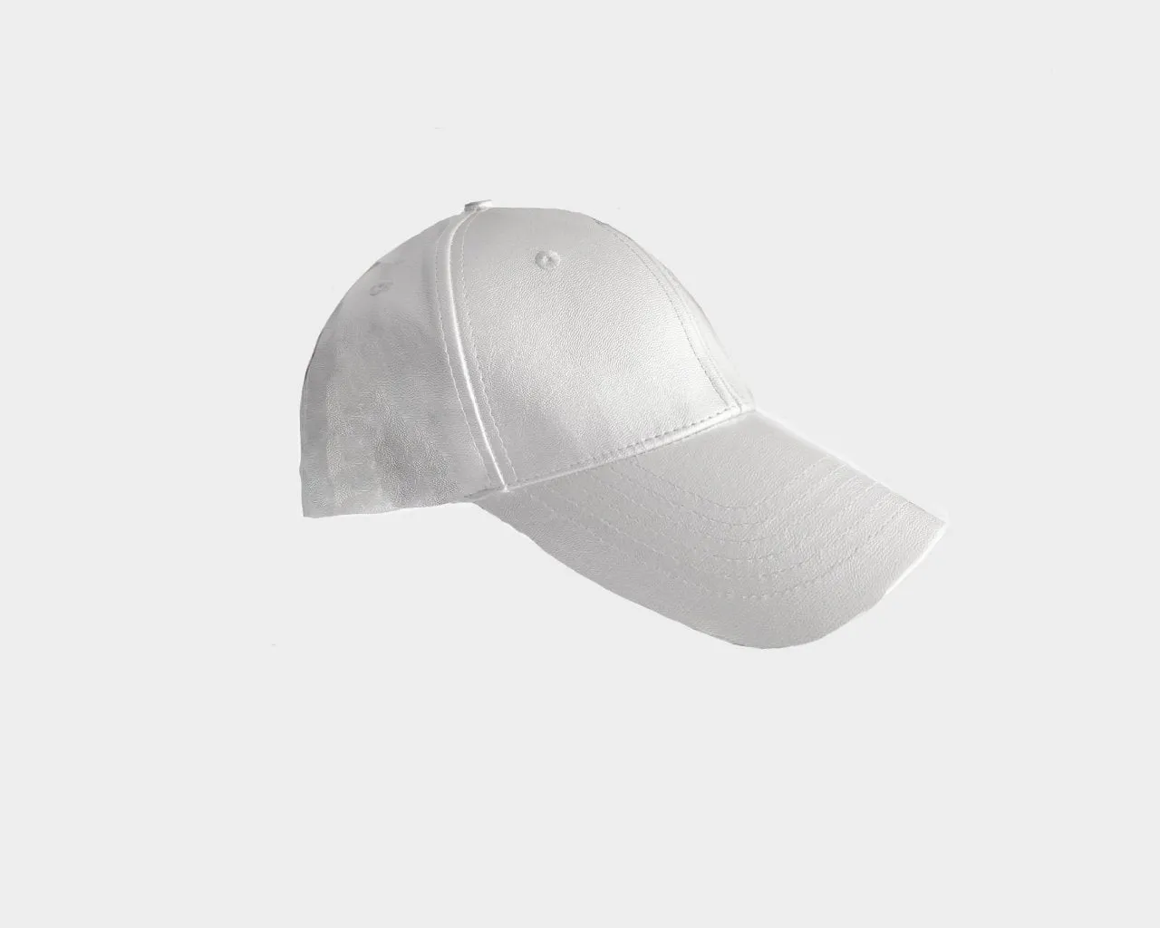 22. White Vegan  Leather Unisex Cap - The Milano