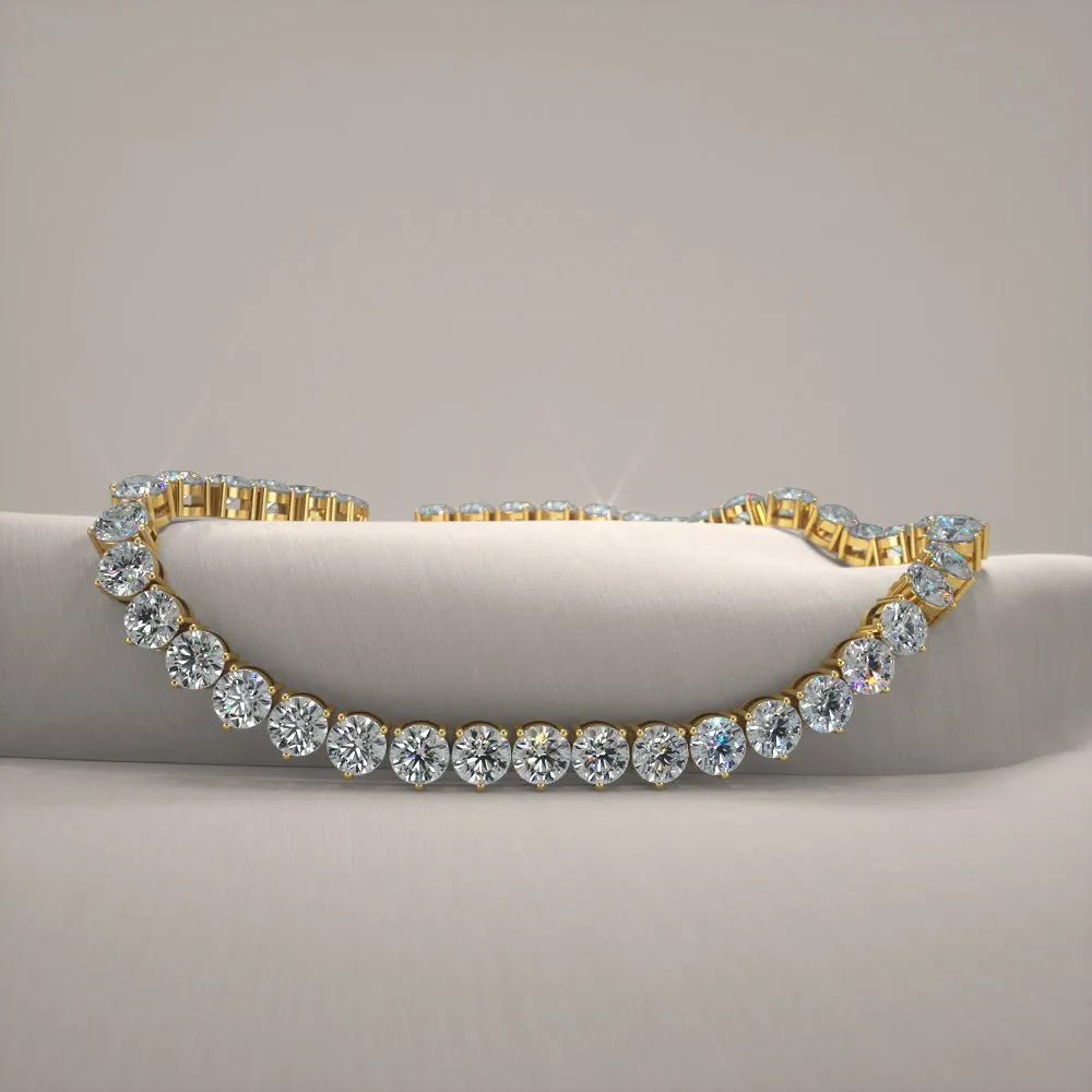 3 Prong Riviera Diamond Necklace with 5.71 ct.(finished) 2mm