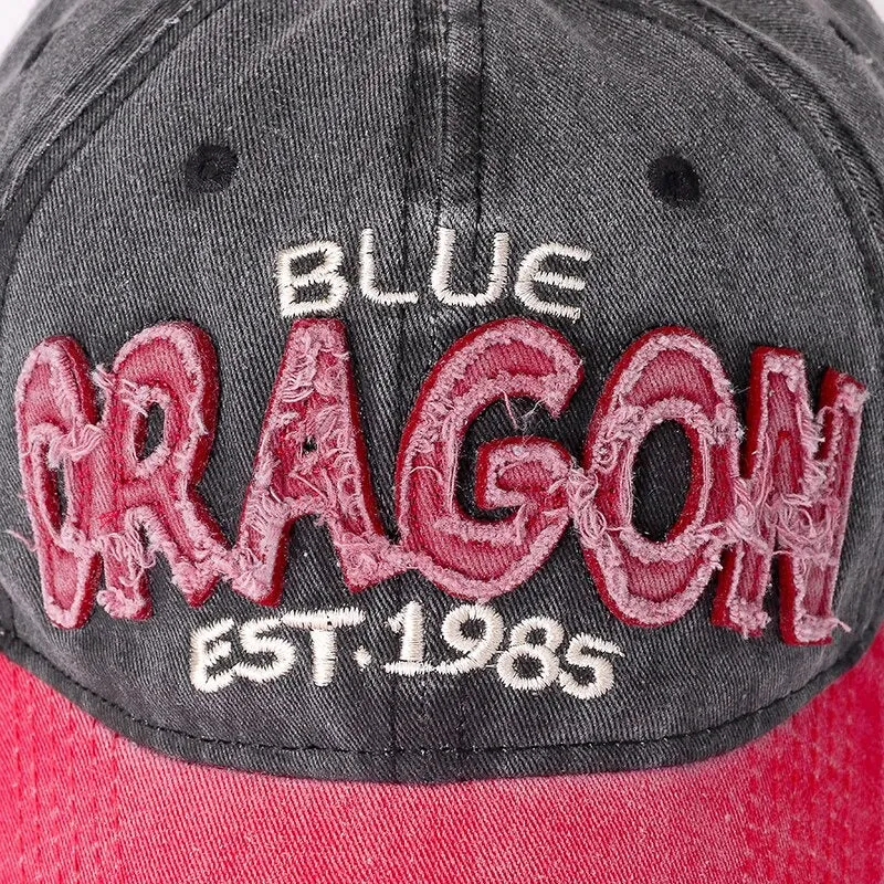 3D Retro ORAGON Embroidered Washed Cotton Baseball Adjustable Snapback Cap