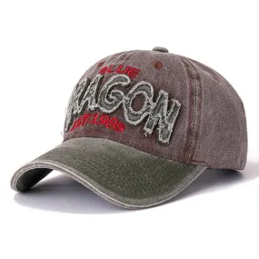 3D Retro ORAGON Embroidered Washed Cotton Baseball Adjustable Snapback Cap