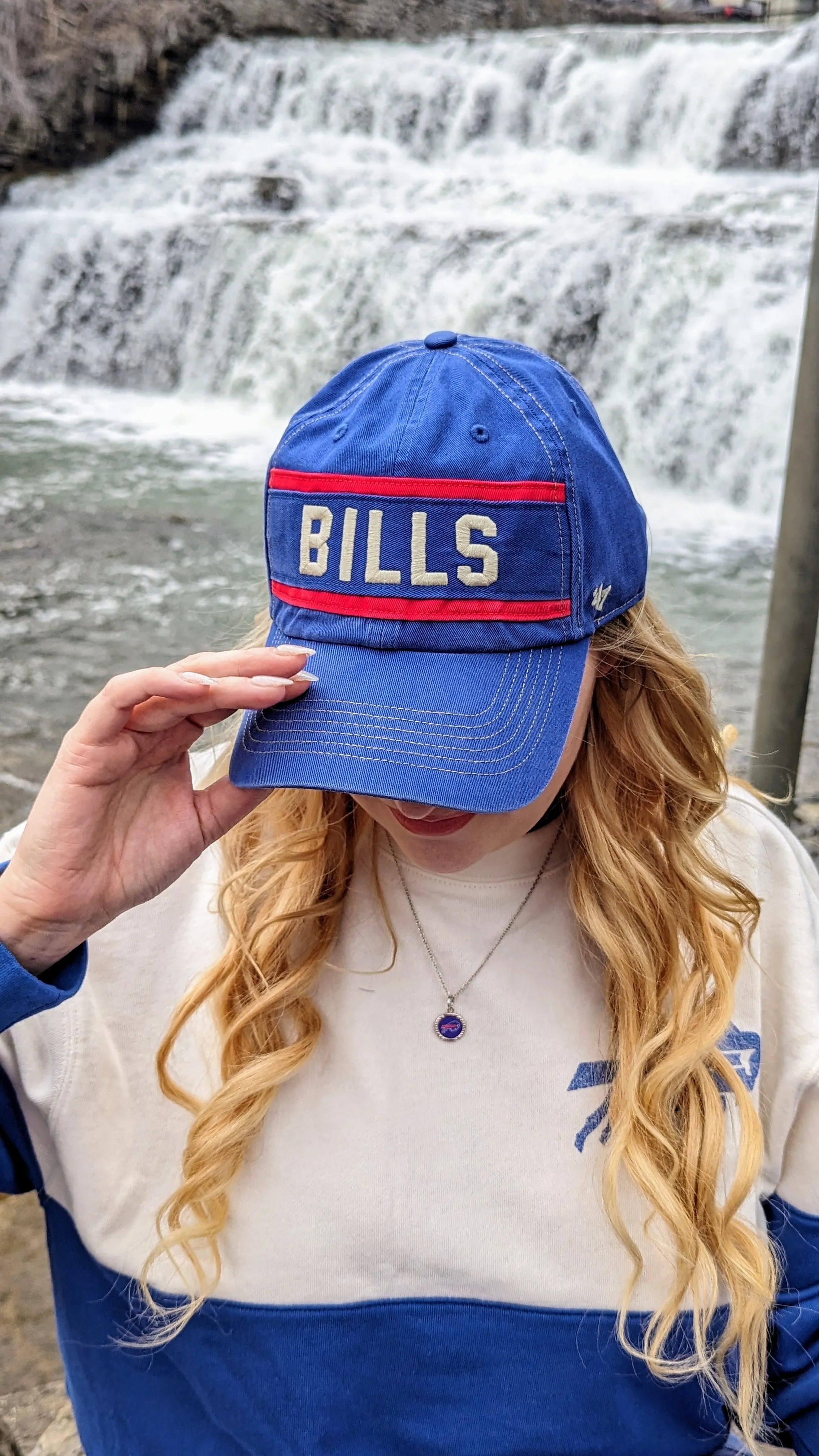 '47 Brand Buffalo Bills With Retro Logo & Stripes Royal Legacy Hat