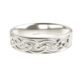 5MM COMFY FIT EDINBURGH CELTIC KNOTWORK RING IN 9CT WHITE GOLD