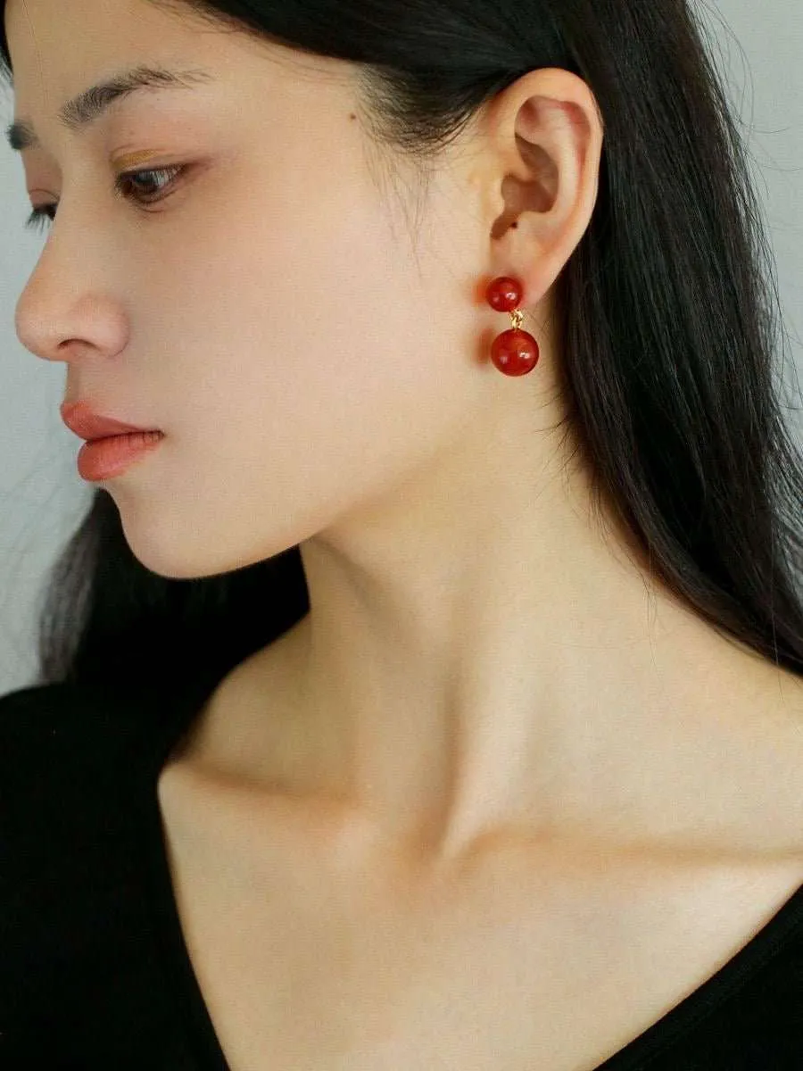 6 Captivating Colors Double Natural Stone Earrings