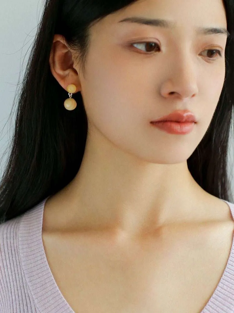 6 Captivating Colors Double Natural Stone Earrings