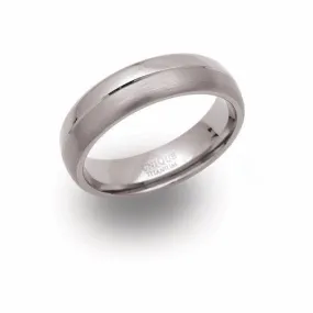 6mm Curved Matt & Polished Titanium ring