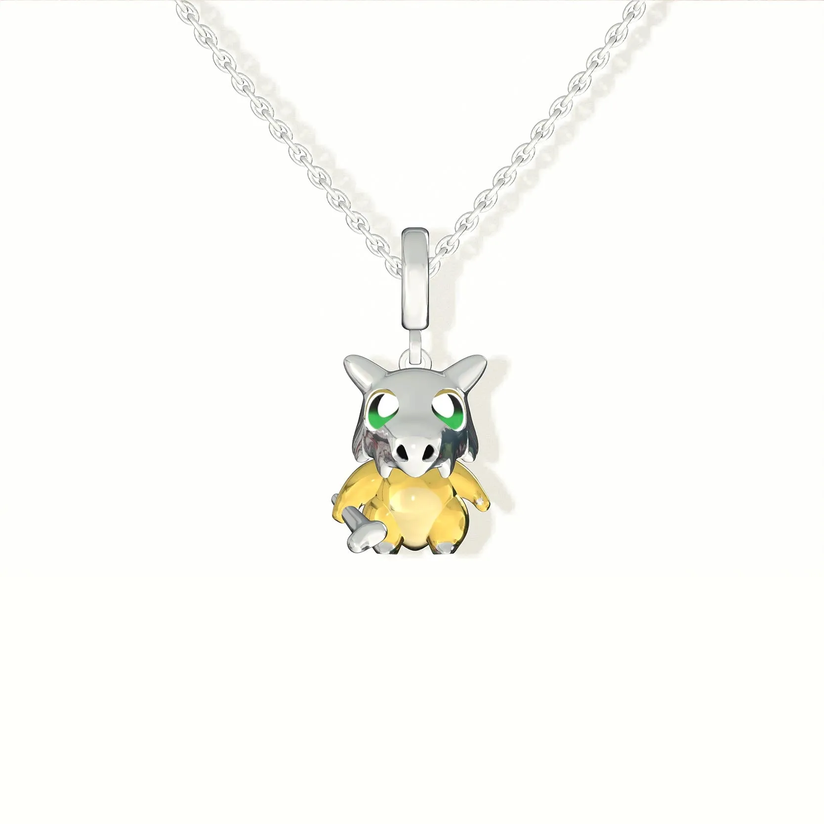 925 sterling silver Cubone Pokemon Pandora fit charm necklace