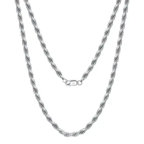 925 Sterling Silver Rope Chain Necklace