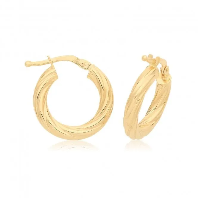 9CT Yellow Gold Hoop Earrings ER1203