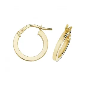 9ct Yellow Gold Oval Hoop Earrings ER947