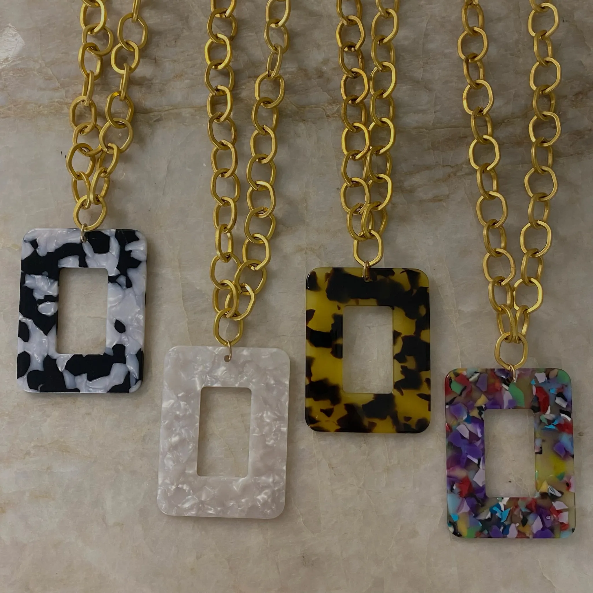 Acrylic Rectangle Necklace