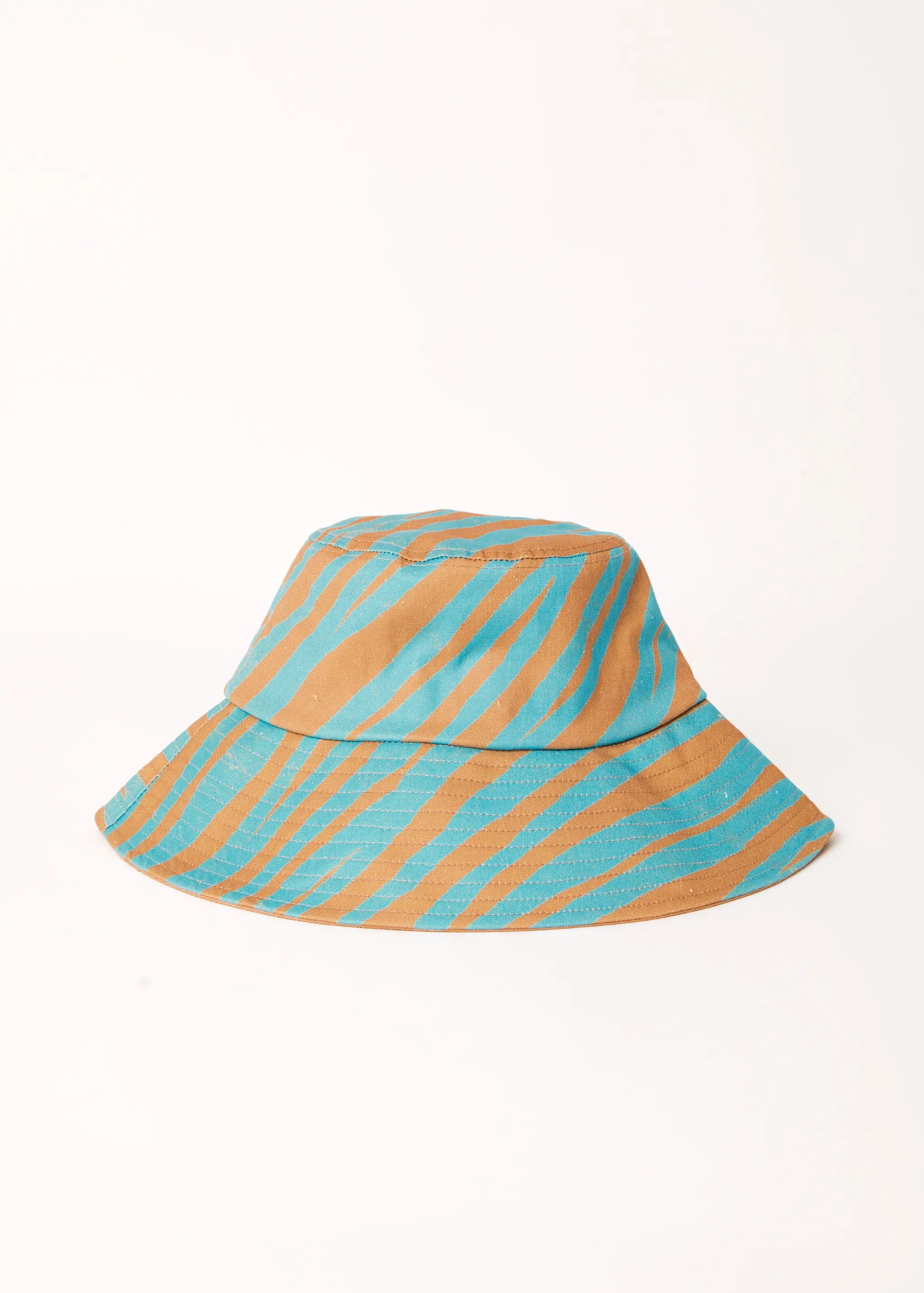 AFENDS Unisex Adi - Wide Brim Bucket Hat - Blue Stripe