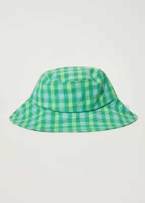 AFENDS Unisex Tully - Check Wide Brim Hat - Forest Check