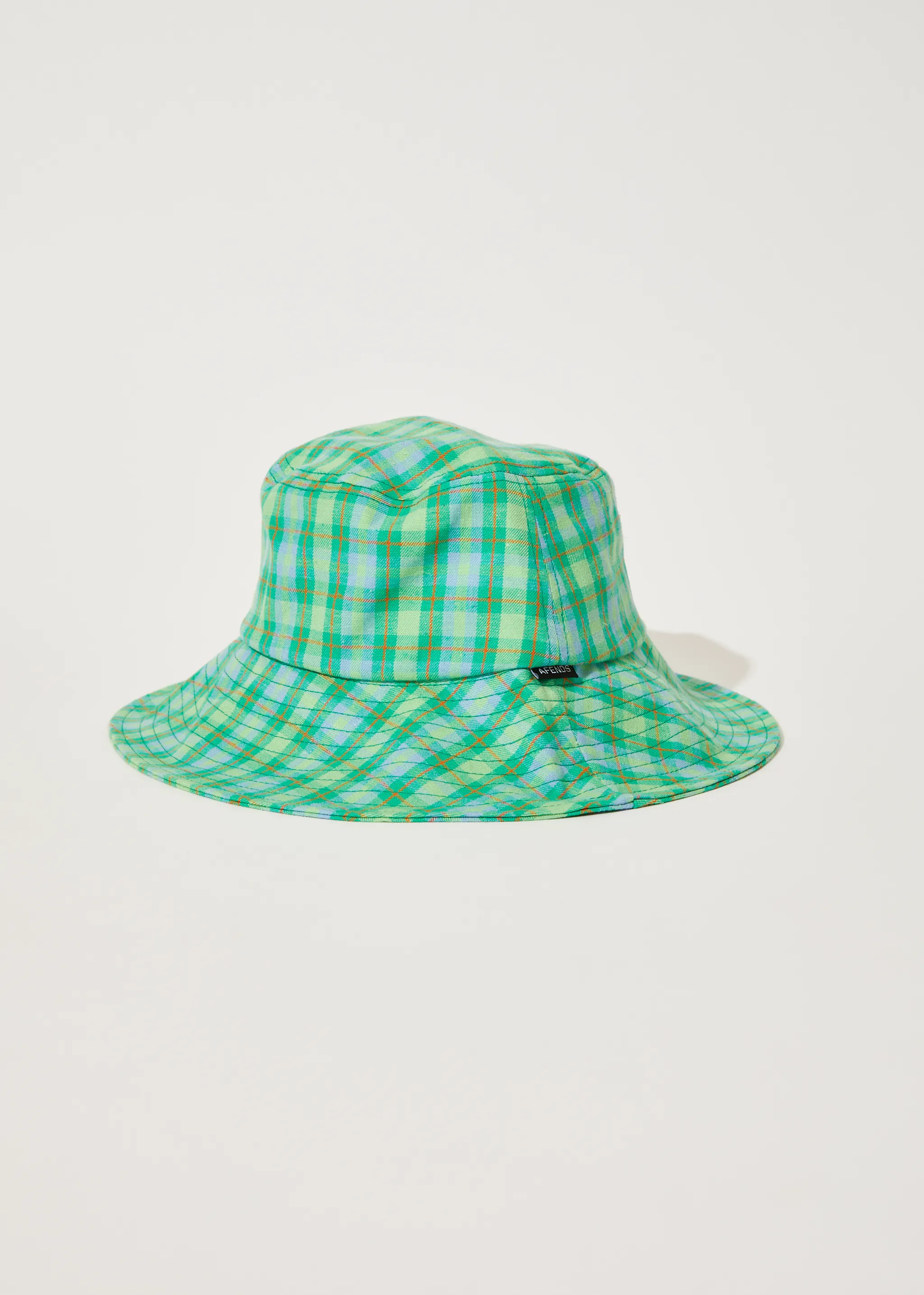 AFENDS Unisex Tully - Check Wide Brim Hat - Forest Check