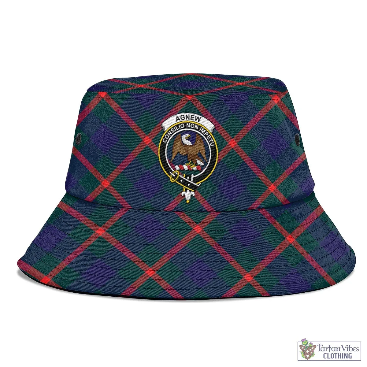 Agnew Tartan Bucket Hat with Family Crest