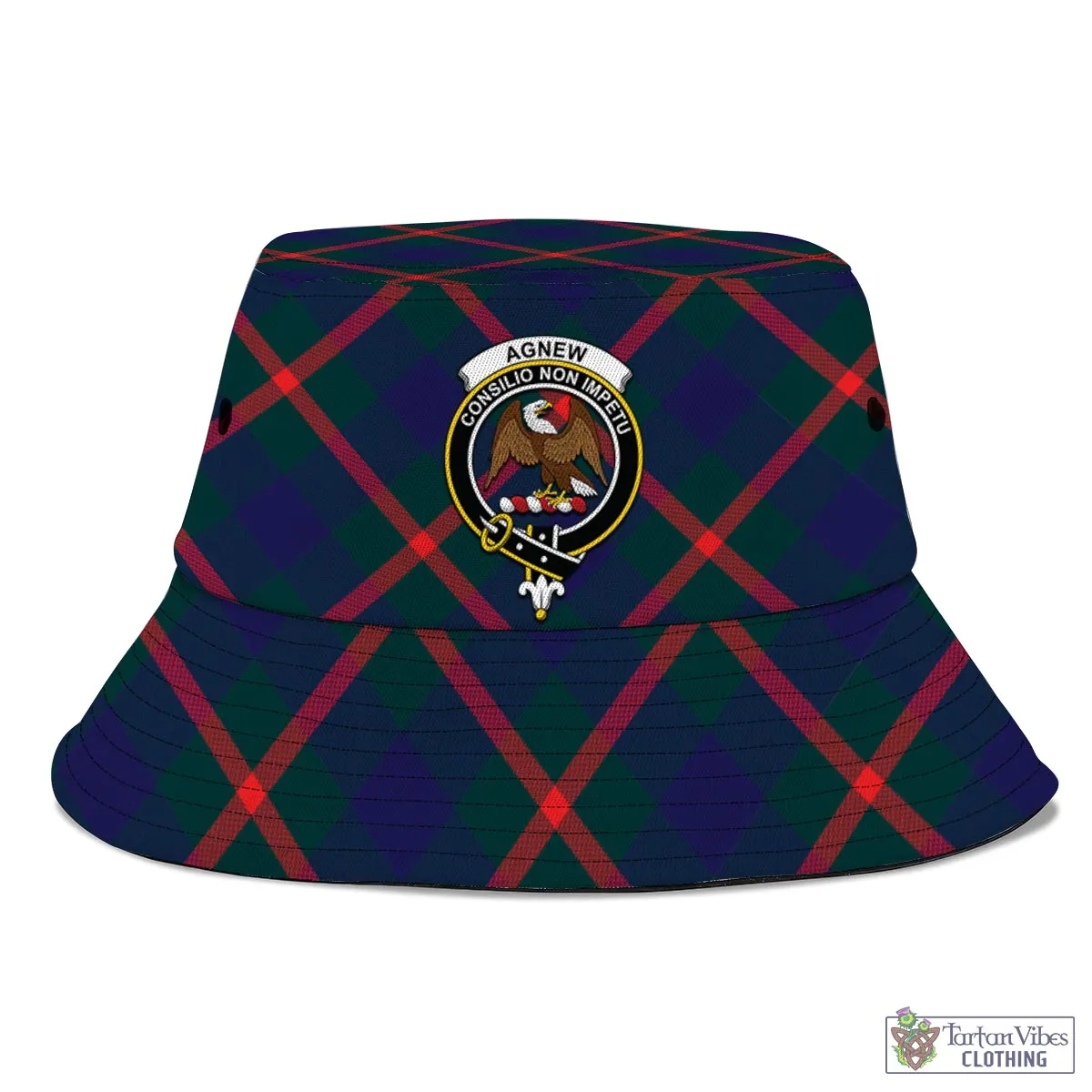 Agnew Tartan Bucket Hat with Family Crest