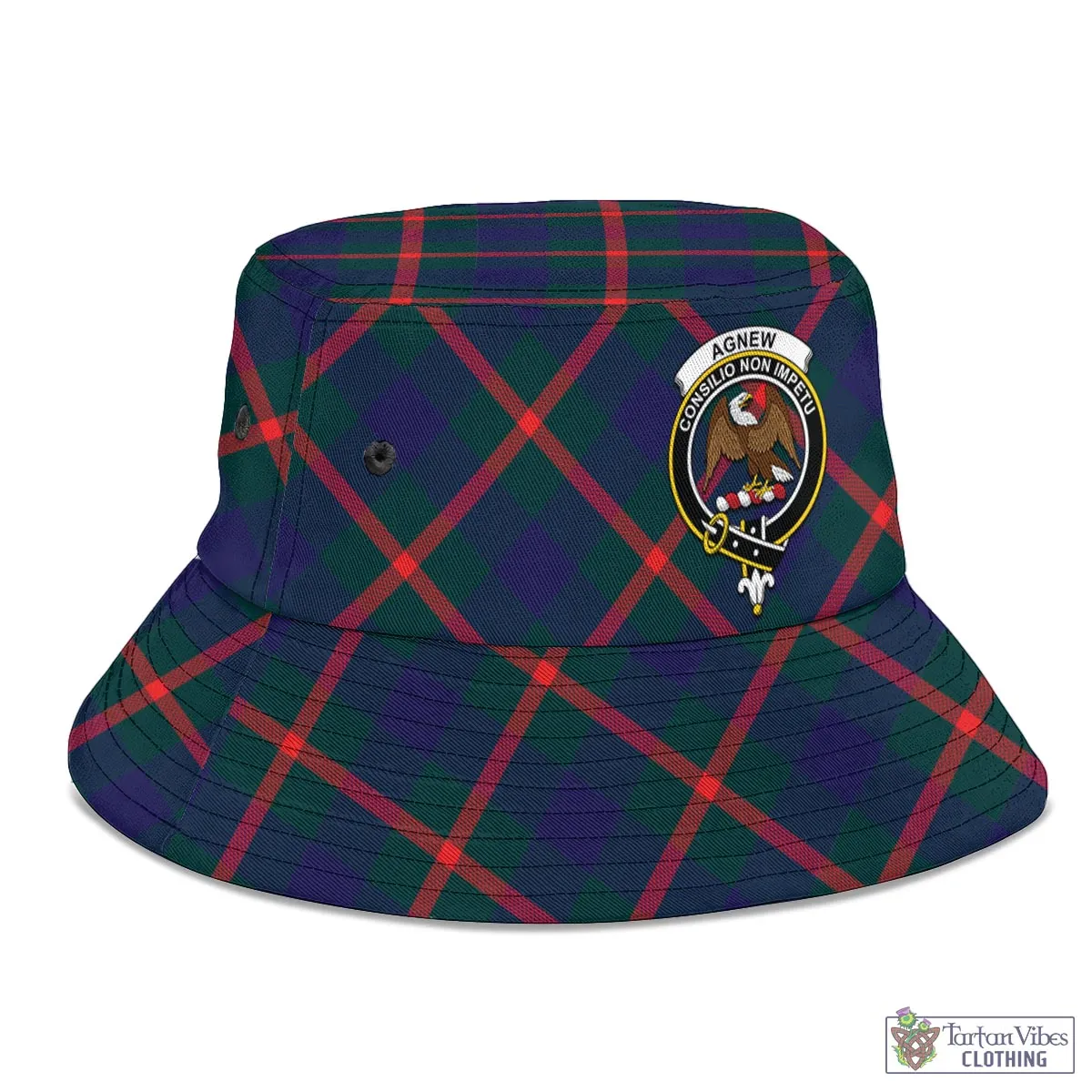 Agnew Tartan Bucket Hat with Family Crest