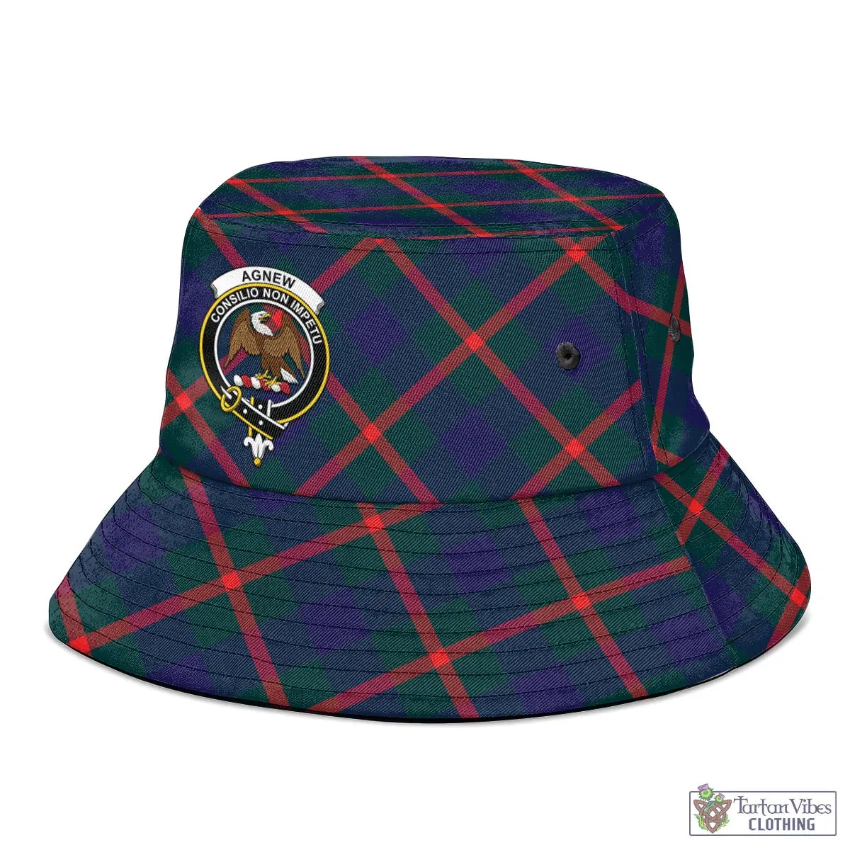 Agnew Tartan Bucket Hat with Family Crest