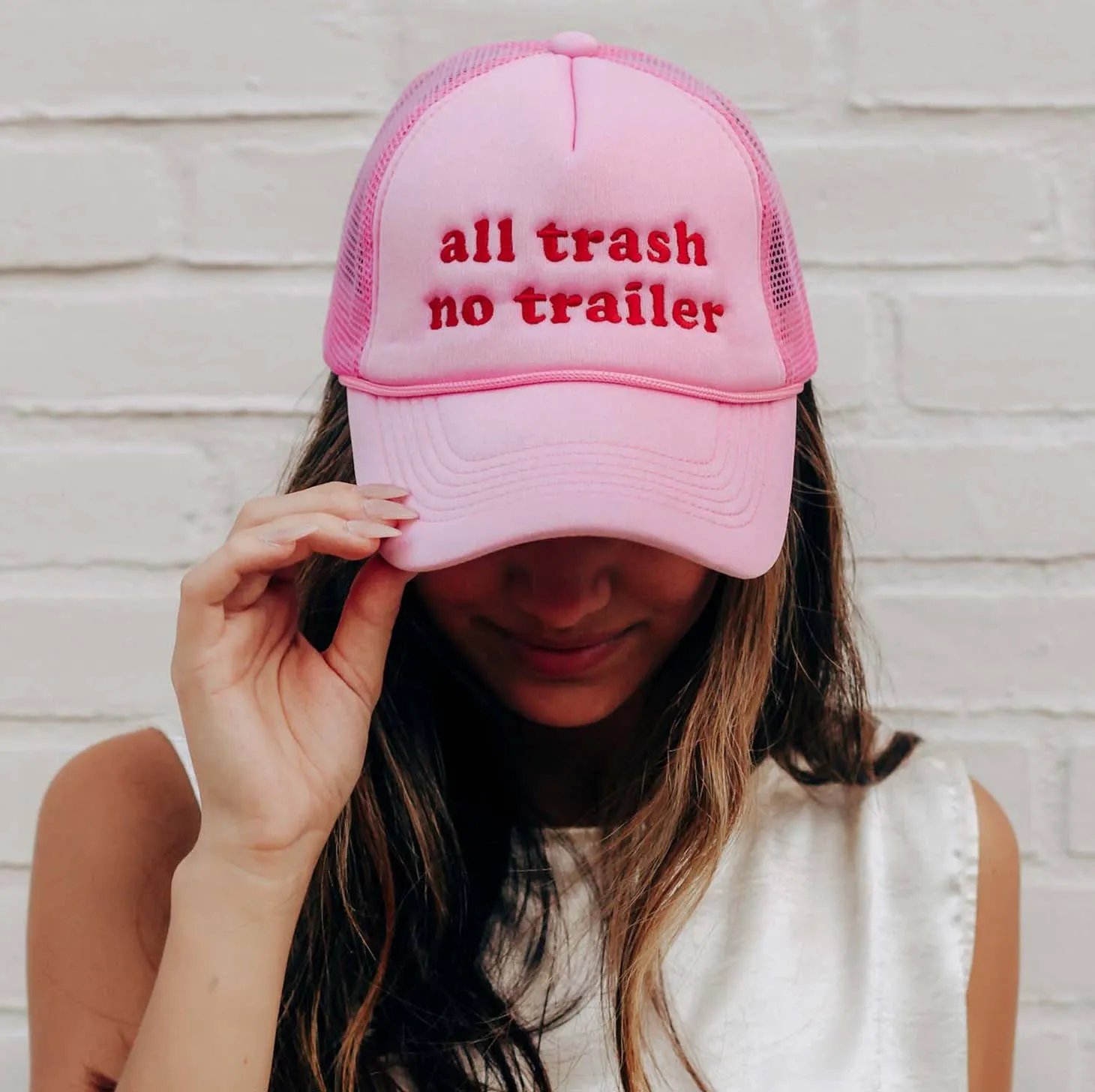 all trash no trailer trucker hat