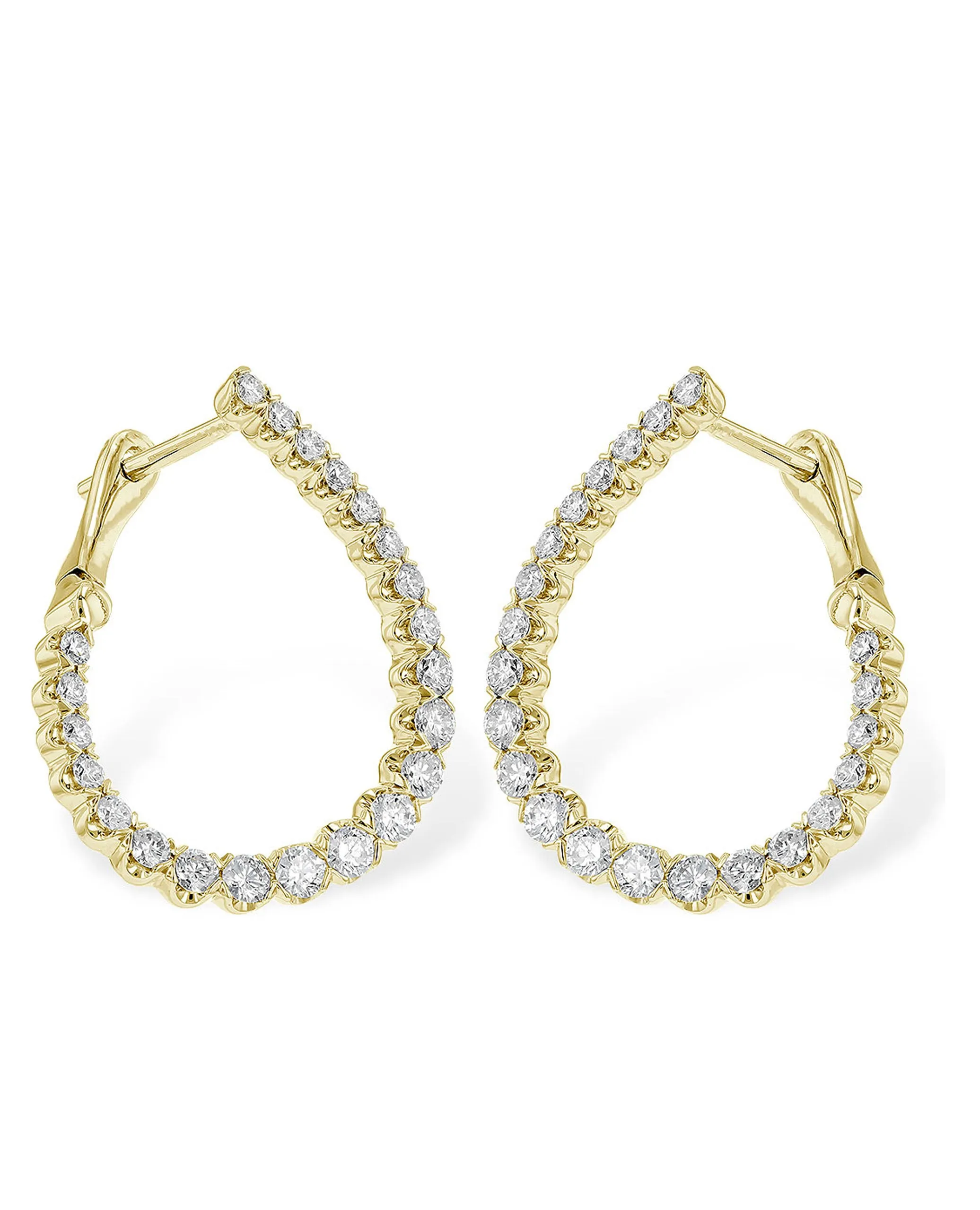 Allison Kaufman 14K Yellow Gold Diamond Hoop Earrings