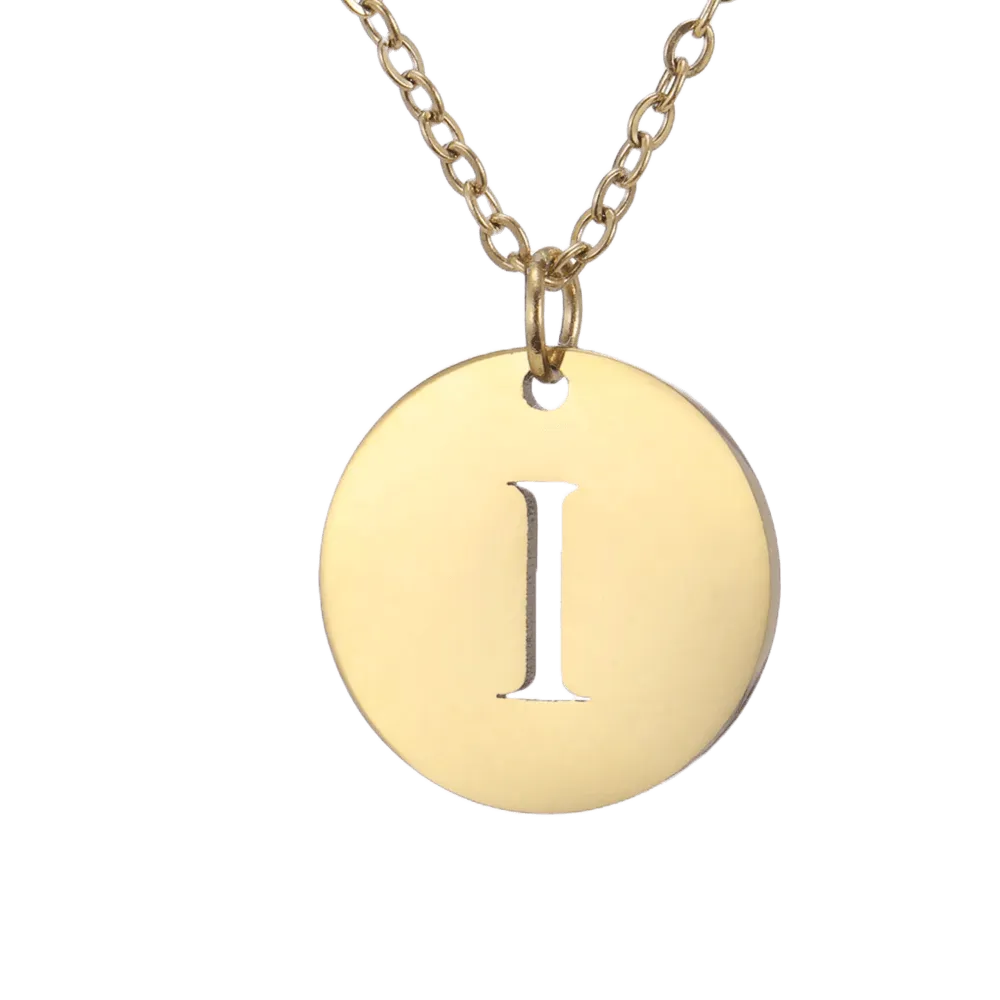 Alphabet Necklace Gold Plated - Letter I