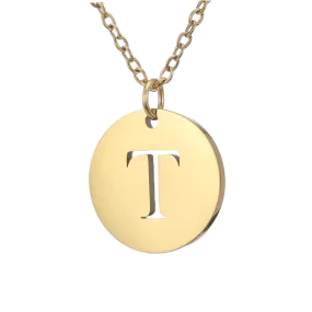 Alphabet Necklace Gold Plated - Letter T