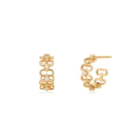 ANASTASIA | Diamond Paper Clip C-Hoop Earrings