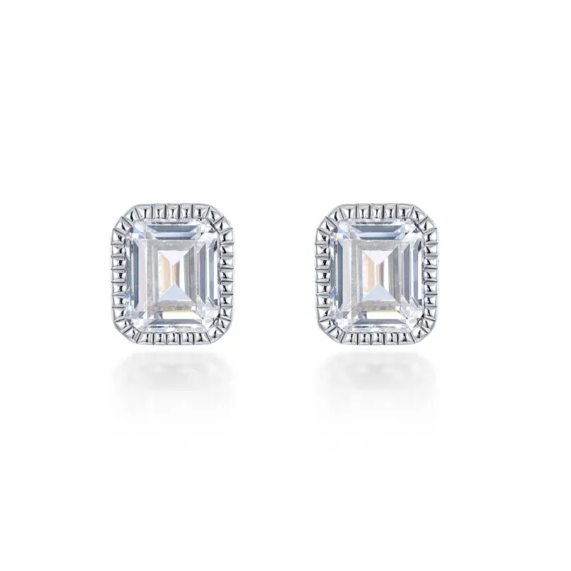 April Birthstone Solitaire Stud Earrings