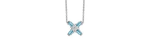 Arch Florale PM Necklace, 18k White Gold with DAVIDOR Arch Cut Aquamarines and Brilliant Diamonds