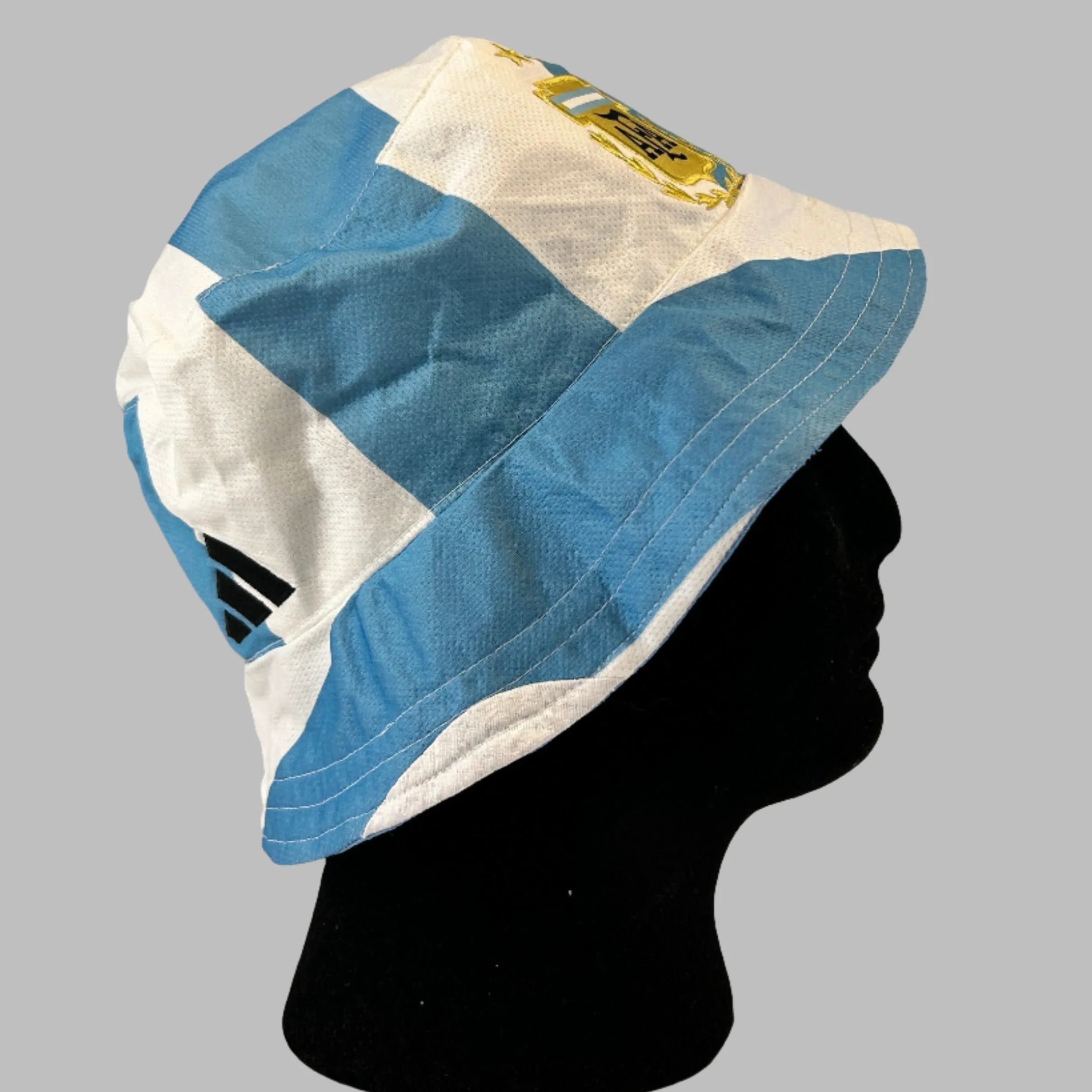 Argentina 2022 Upcycled Home Shirt Bucket Hat - No 8