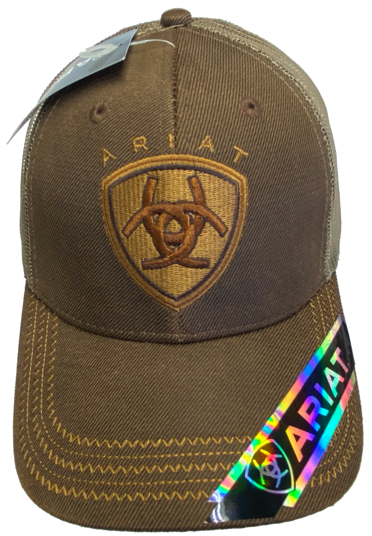 Ariat Large Logo Brown Trucker Cap