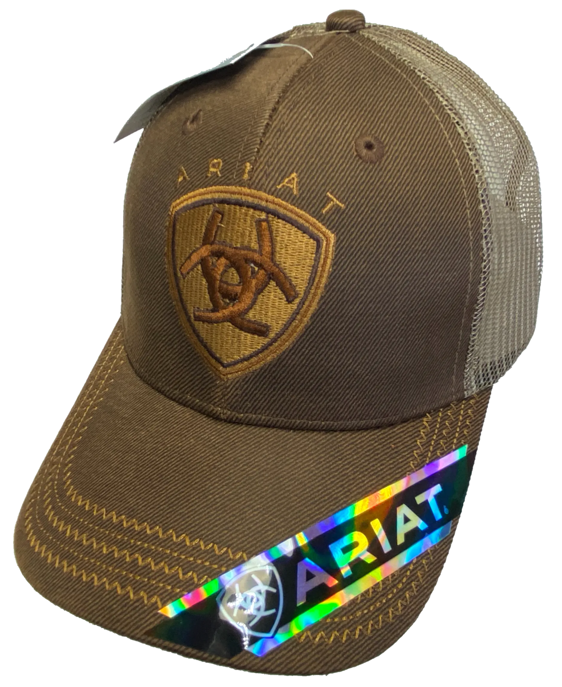 Ariat Large Logo Brown Trucker Cap