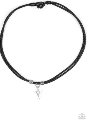 Arrow Edge - Black- Urban Men's Necklace  - Paparazzi Accessories