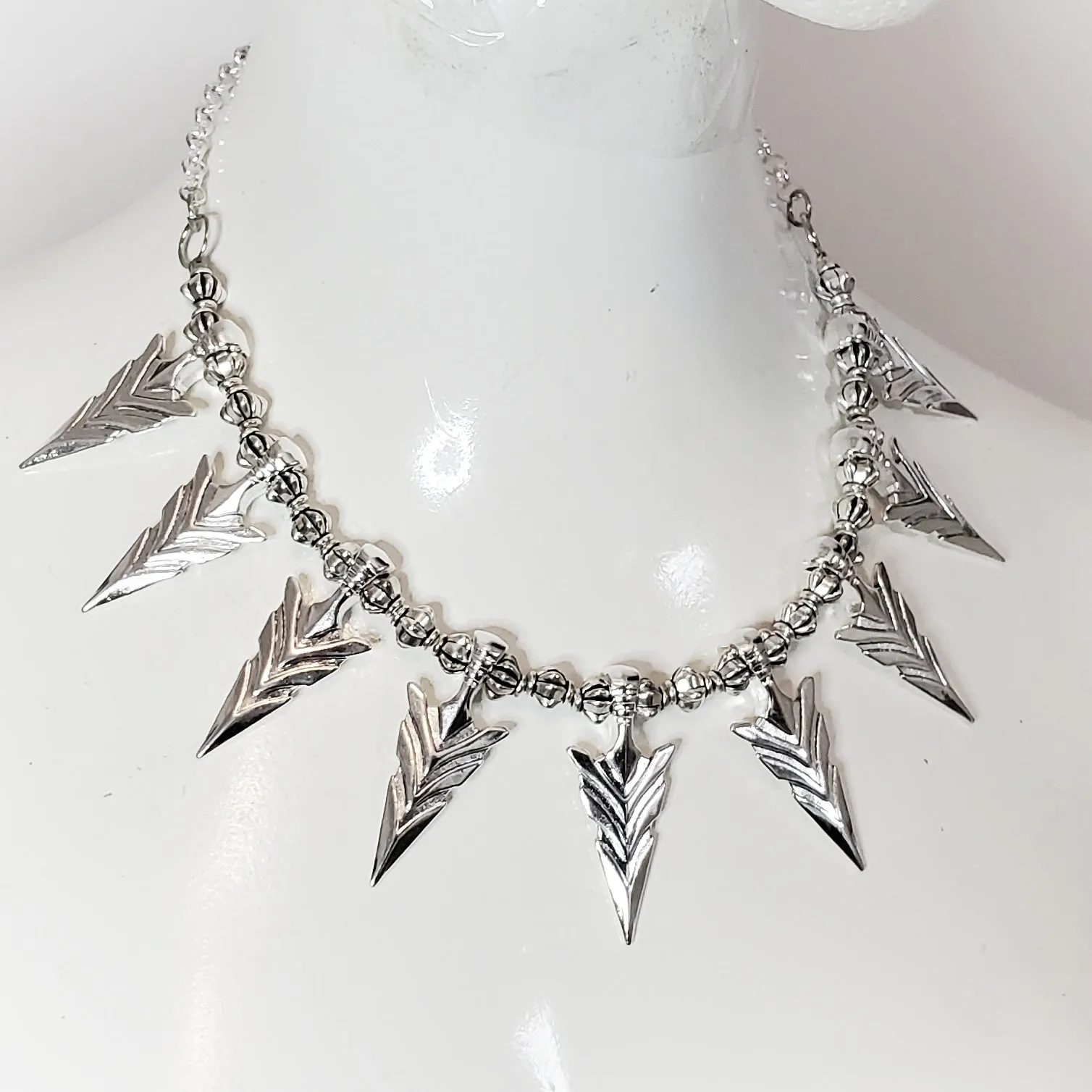 Arrow Head Spike Necklace Punk Archer Jewelry