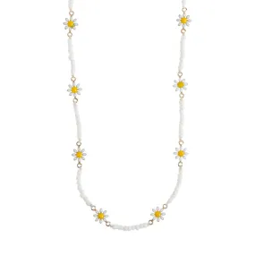 Astrid - Flower Daisy Enamel Necklace