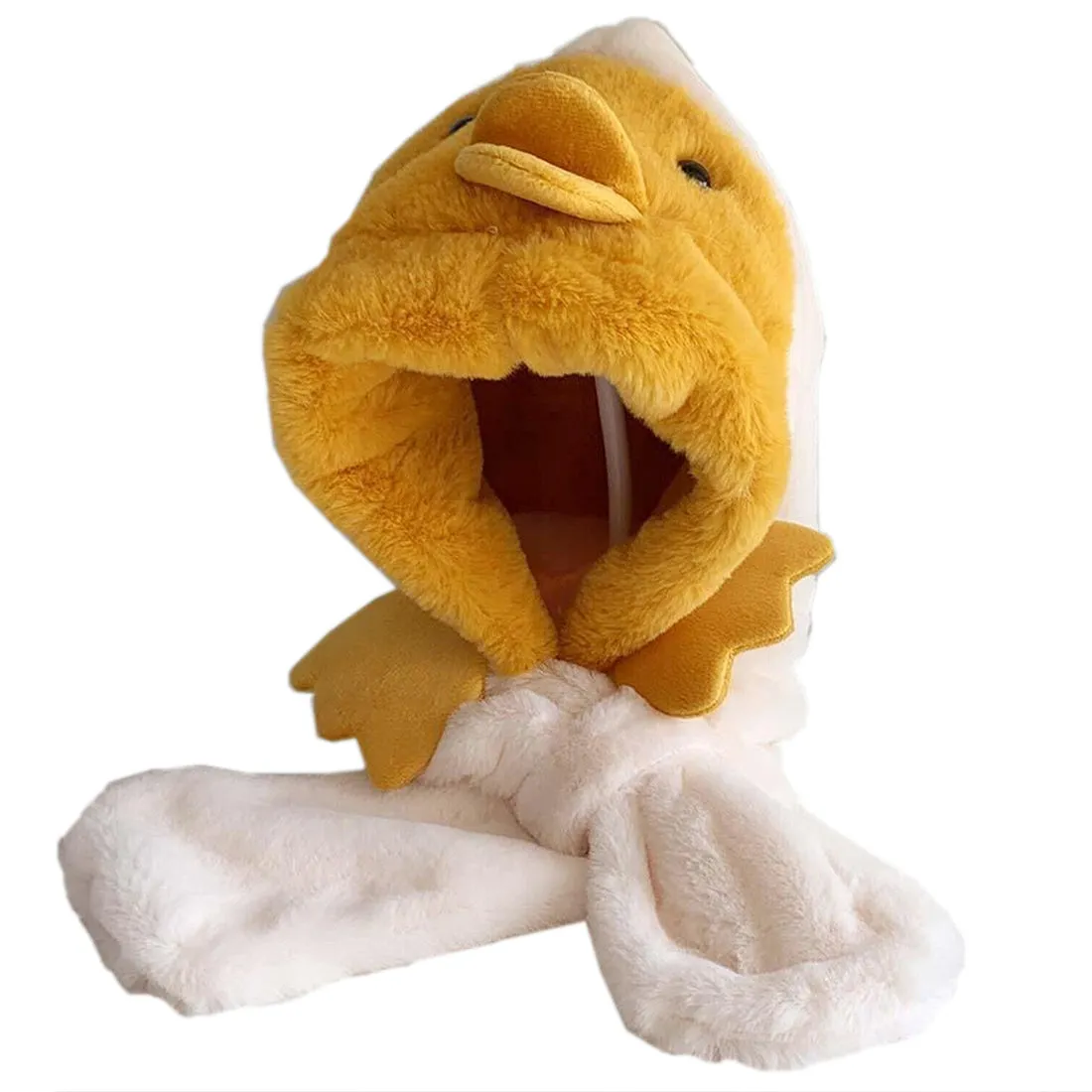 Babymoon Duck Winter Fleece Soft Cap with Scarf | Yellow