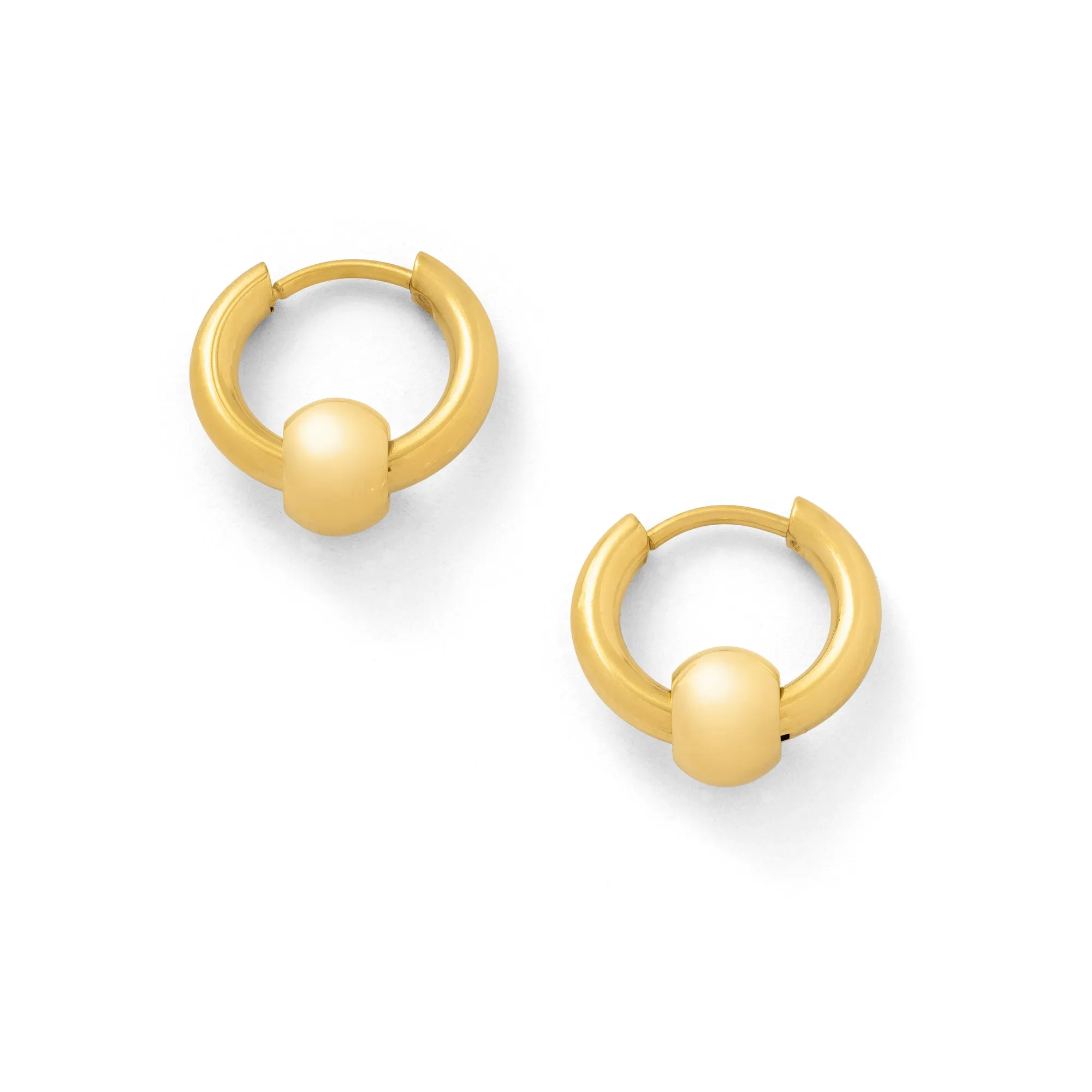 Ball Hoop Earrings (Gold)