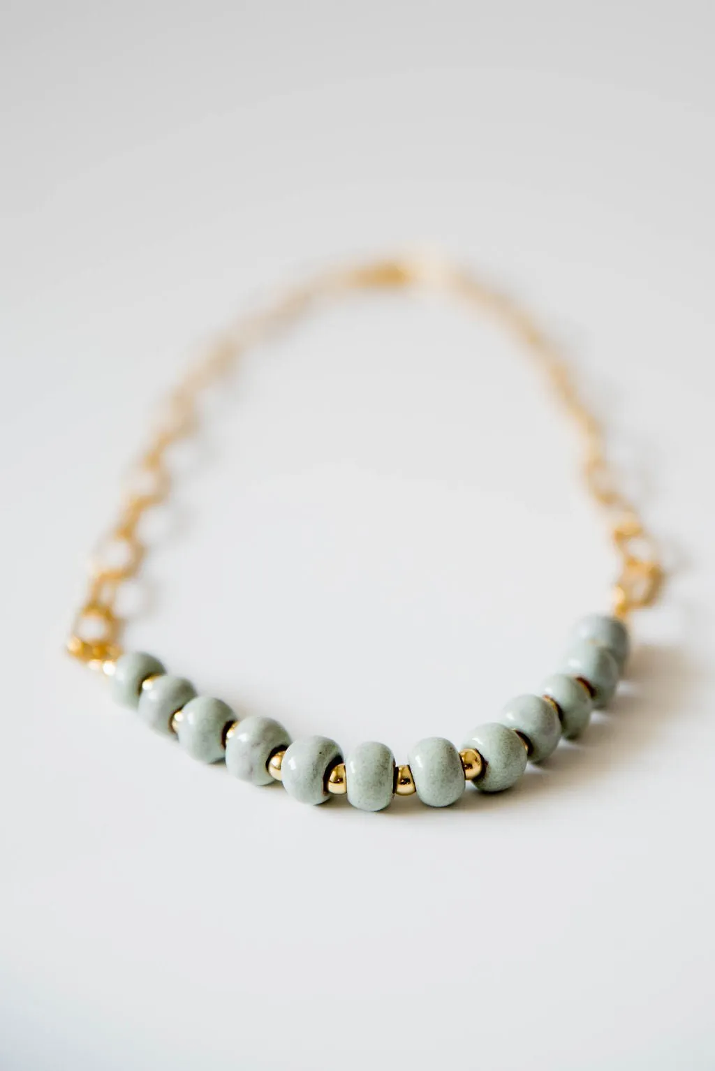 Bel Koz Gold Single Strand Clay Necklace