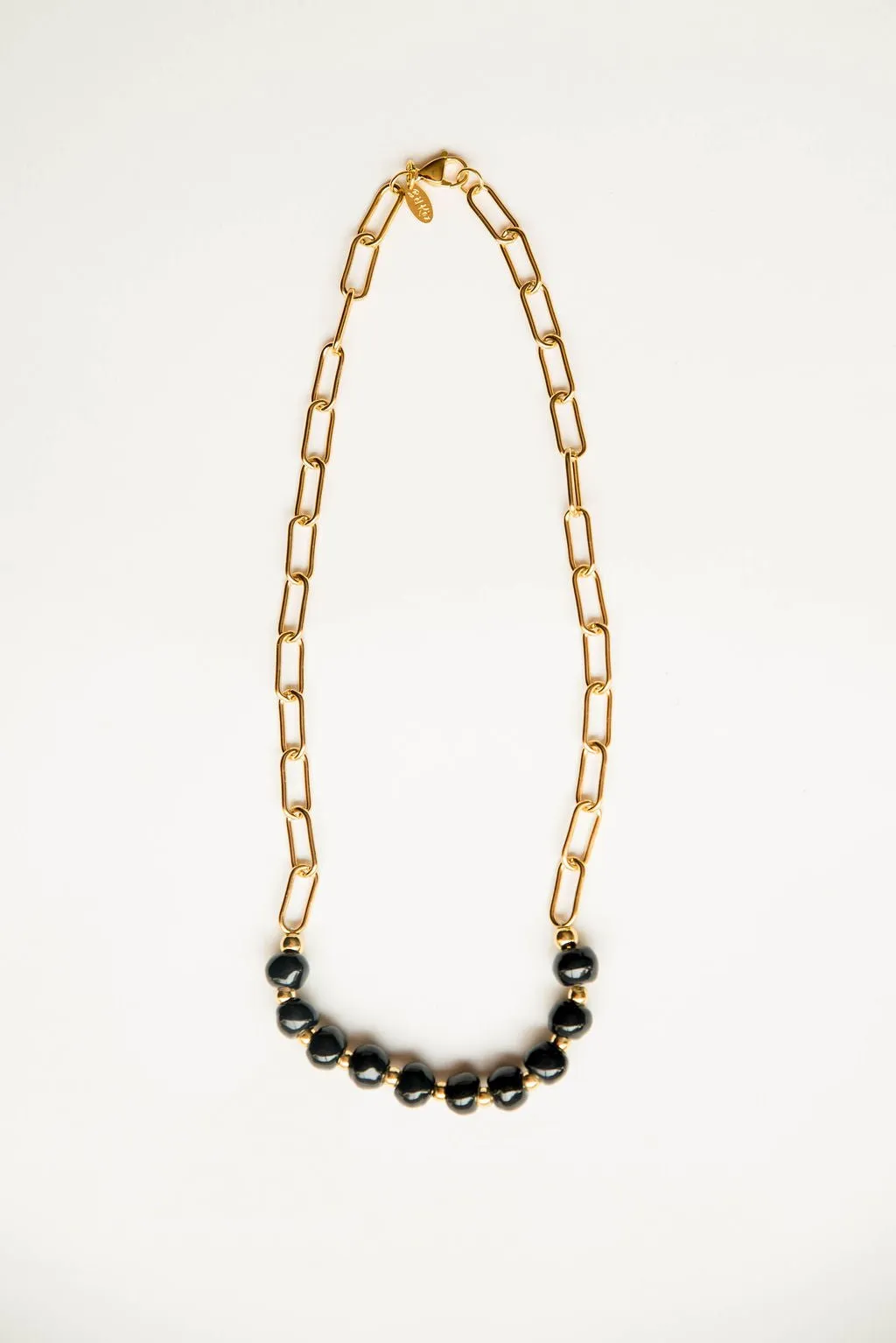 Bel Koz Gold Single Strand Clay Necklace